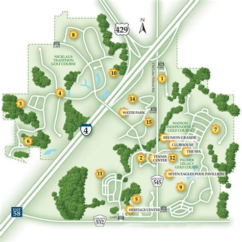 Resort Summary & Map - Heritage Hideaway at Reunion Resort, Orlando Florida Near Disney ...