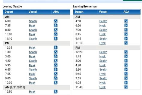 Seattle To Victoria Car Ferry Schedule