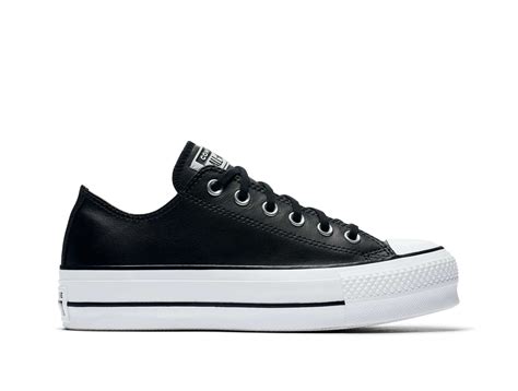 Zapatilla Converse Chuck Taylor Plataforma Cuero Mujer Negro ...