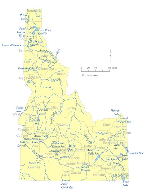 Map Of Idaho Rivers - Zip Code Map