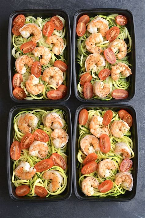 Meal Prep Shrimp Zucchini Noodles {Paleo, Low Carb} - Skinny Fitalicious