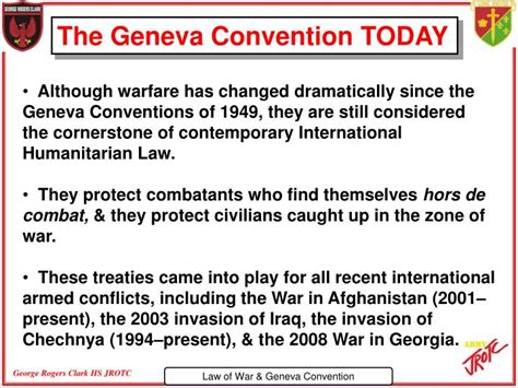 PPT - Law of War Military Law Hague Convention Geneva Convention Rules of Engagement PowerPoint ...