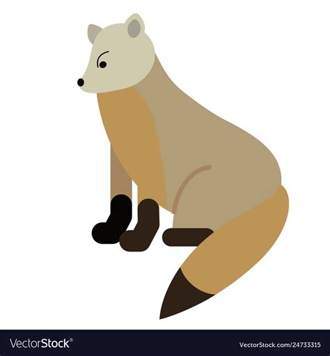 Polar fox flat on white Royalty Free Vector Image