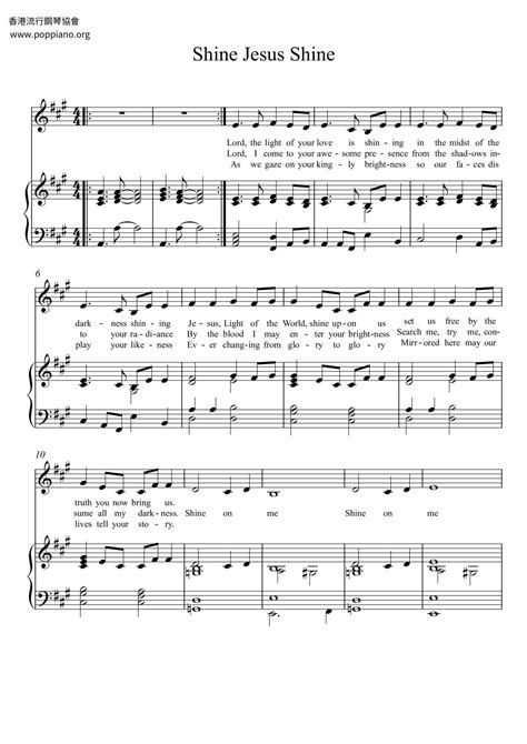 Spiritual-Shine Jesus Shine Sheet Music pdf, - Free Score Download ★