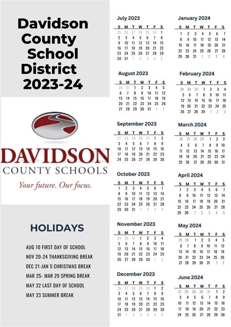 Metro Davidson County Schools Calendar - Kelsy Mellisa