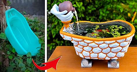 Turn A Bathtub Into To DIY Aquarium Fountain