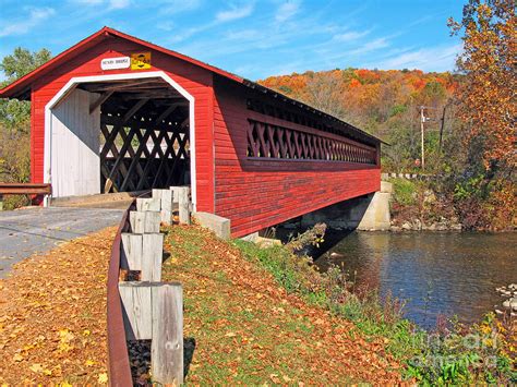 Henry Covered Bridge Near Bennington Vermont 0103 Photograph by Jack ...