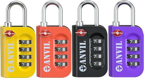 Amazon.com | ANVIL TSA Approved Luggage Lock - 4 Digit Combination, 10,000 Combinations, Easy ...