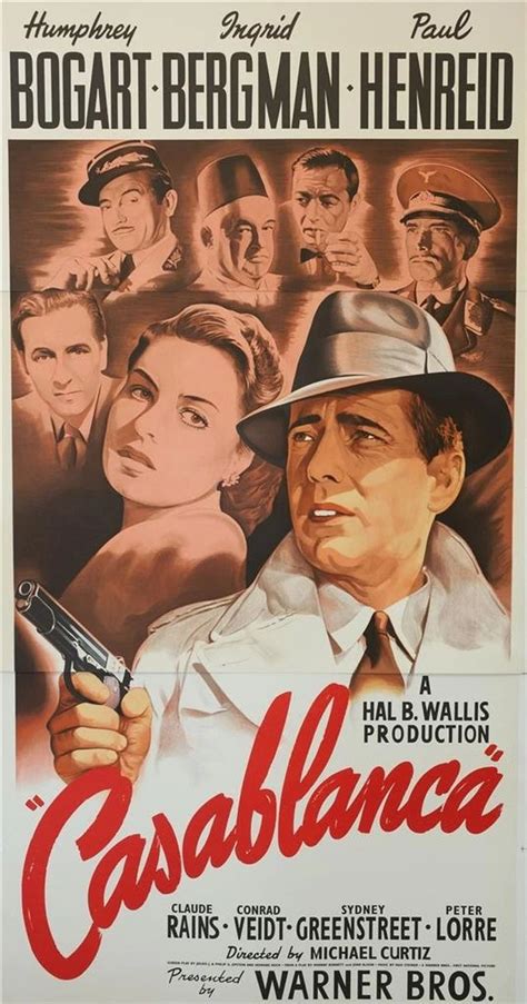 Casablanca 1942 3 Sheet Movie Poster Lithograph | Movie posters, Movie ...