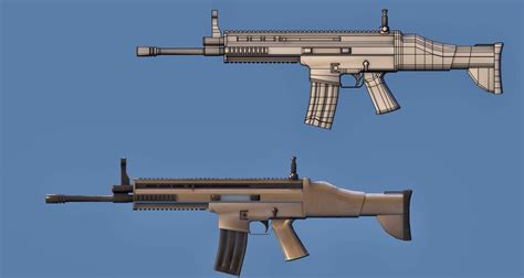 Fn Scar Gun - 3D Model by Tollaru