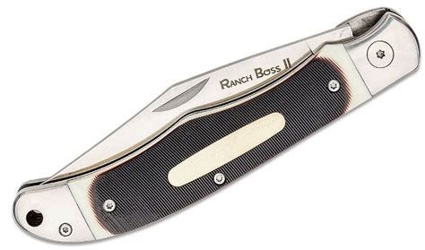 Ranch Boss II Folding Knife 4" SK-5 Clip Point Blade, Faux Sawed Bone Handle with Stainless ...