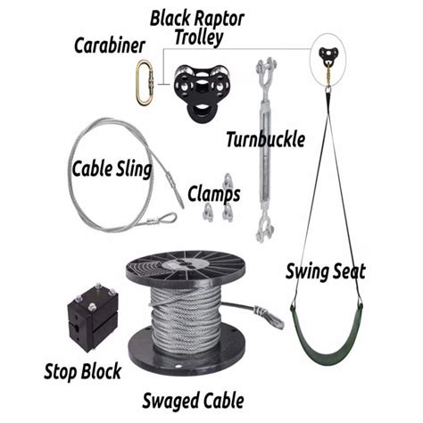 Zip Line Gear 120' Black Raptor Zip Line Kit (RAPTOR-120)