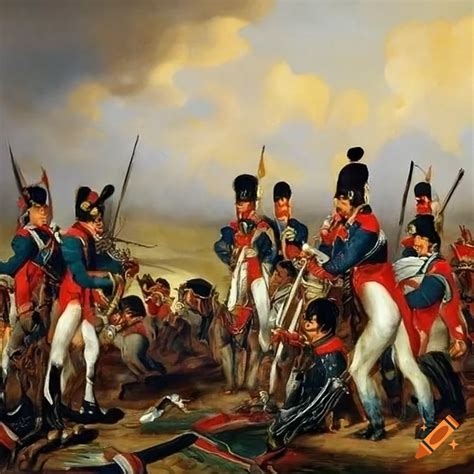 Oil painting of the battle of waterloo on Craiyon