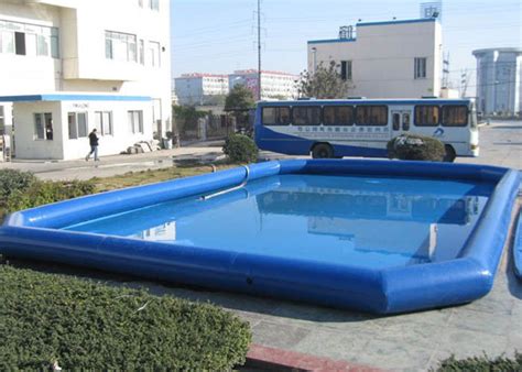 Children Blue Inflatable Deep Swimming Pool , Big Above Ground Blow Up ...