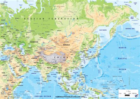 Asia Physical Map Ga Wall Maps Map Colorful Map - vrogue.co