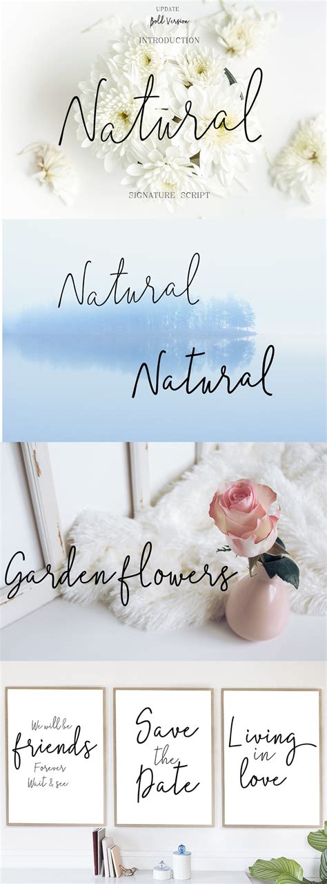 Natural (63995) | Monoline | Font Bundles | Nature font, Typography ...