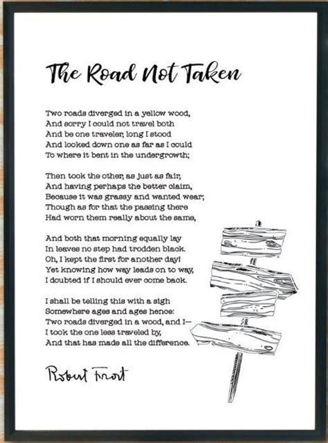 The Road Not Taken Robert Frost Poem Choices Road Less - Etsy