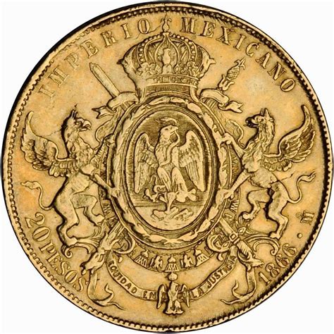 Mexican Gold Coins‎ - 20 Pesos 1866-MO #GoldInvesting | Gold coins, Coins, Gold and silver coins