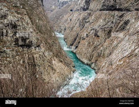 River Moraca, canyon Platije. Beautiful Canyon of Moraca river in ...