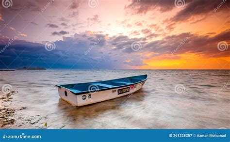 Sunrise at Karang Beach or Sanur Beach in Bali Stock Image - Image of ...