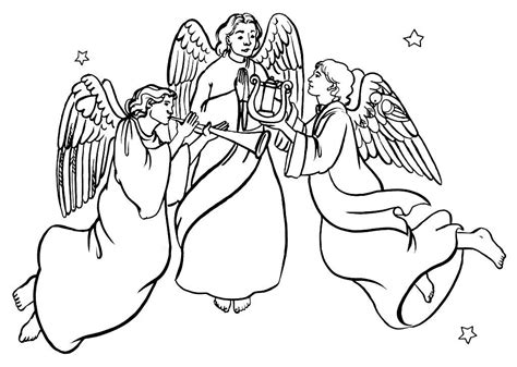 Free Christmas Angels Coloring Page, Download Free Christmas Angels ...