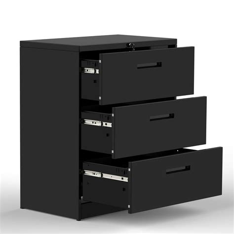 3 Drawer File Cabinet, Modern Lateral Filing Cabinets, Metal File ...