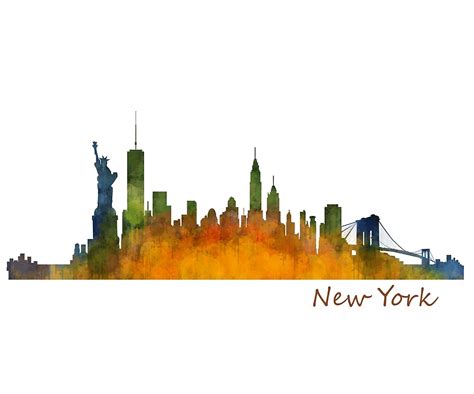 «US NY New York City Skyline watercolor Hq v1» de HQPhotoStore | Redbubble