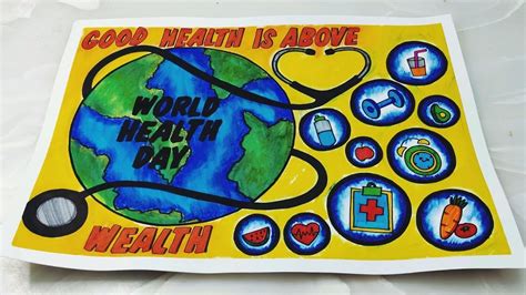 Poster Making About Health, Drawing Competition, World Health Day, Book ...