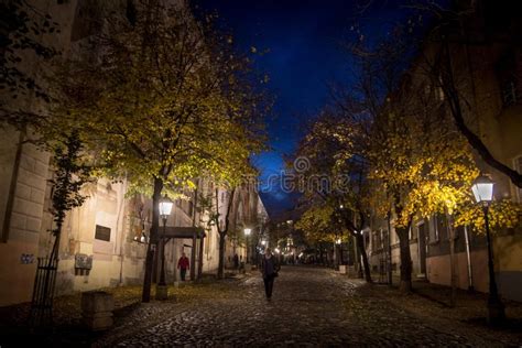 Skadarlija Street Also Known As Skadarska at Night with Its Typical ...