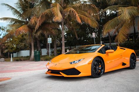 2018 Lamborghini Huracan Spyder – Orange | MVP Miami Exotic Rentals