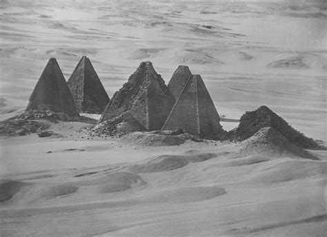 Nubian pyramids of the Meroitic period at Gebel Barkal. Photograph taken during the University ...