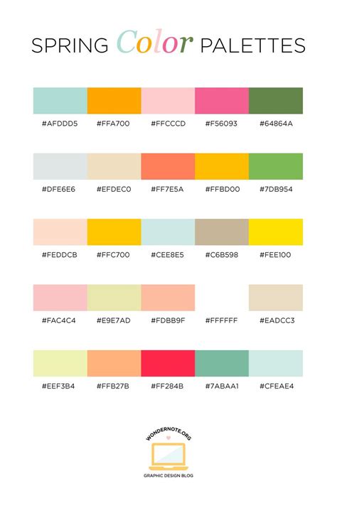 Spring Color Inspiration Palettes