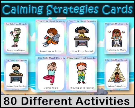 Calm Down Strategies Cards for Kids, Self-regulation, Coping Skills, Calm Corner, Anxiety, Anger ...