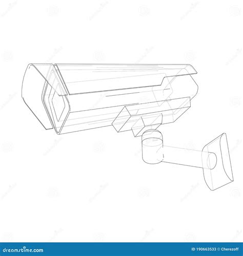 Outline CCTV Camera. Security Camera Stock Illustration - Illustration ...