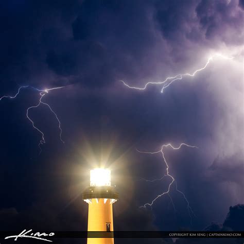 Lighthouse in Lightning Storm