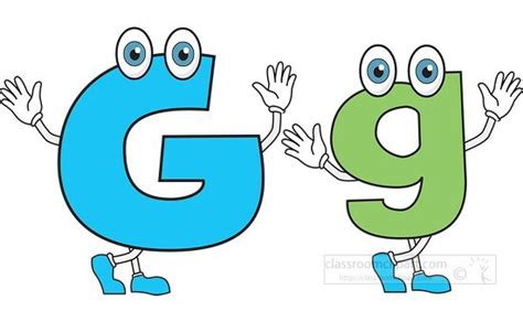 Cartoon Style Letters Upper and Lower Case-letter alphabet g upper lower case cartoon