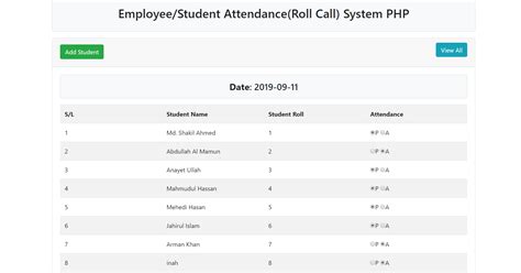 Student/Employee Attendance System In PHP With Source Code - Source ...