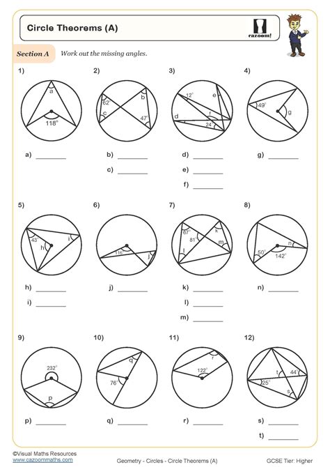 Circle Theorems (A) in 2024 | Circle theorems, Circle math, Math geometry