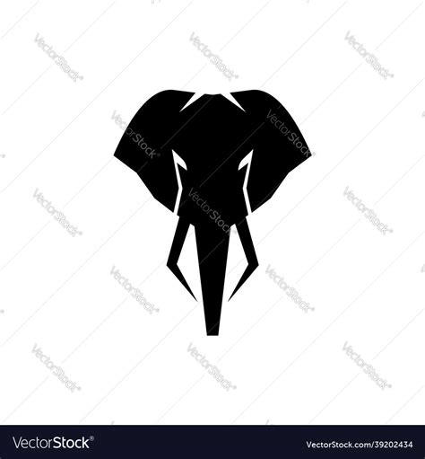 Elephant logo with black color on white background