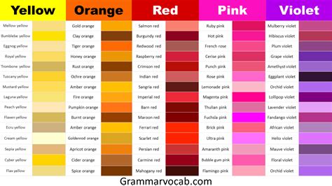 All Color Name List PDF Download