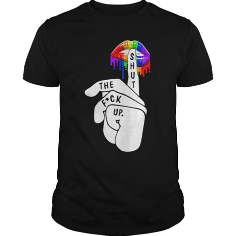 Funny LGBT Shirt-Rainbow Color Pride Lips T-Shirt