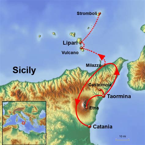 Aeolian Islands Sicily Map