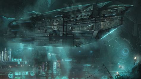 Battleship illustration, science fiction, concept art, futuristic ...