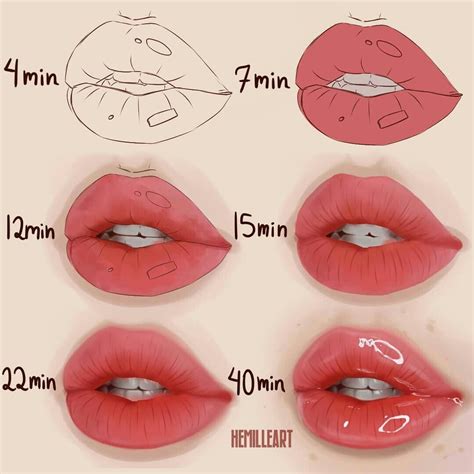Glossy lips steps | Come disegnare, Disegni labbra, Come disegnare le labbra