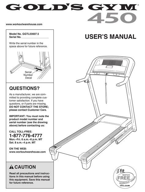 GOLD'S GYM GGTL03607.5 USER MANUAL Pdf Download | ManualsLib