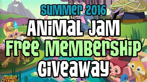 Free Animal Jam Membership Giveaway - Summer 2016 - YouTube