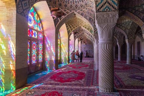 Interior of the Nasir-ol-molk or Pink Mosque. Shiraz, Iran. Editorial Photo - Image of mosque ...