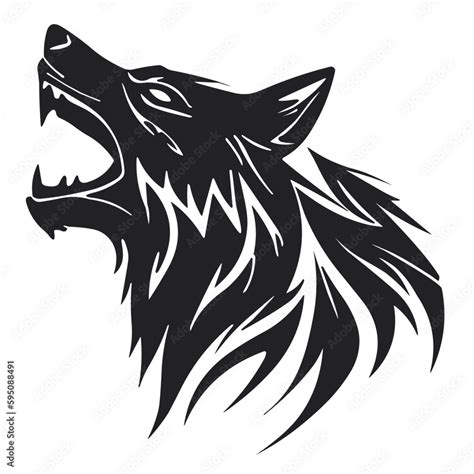 wolf head silhouette logo Stock Vector | Adobe Stock