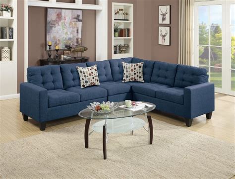 JBW Modern Contemporary Polyfiber Fabric Modular Sectional Sofa (Blue ...