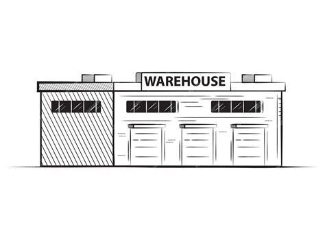 Premium Vector | Warehouse hand drawn buildingStorage unit